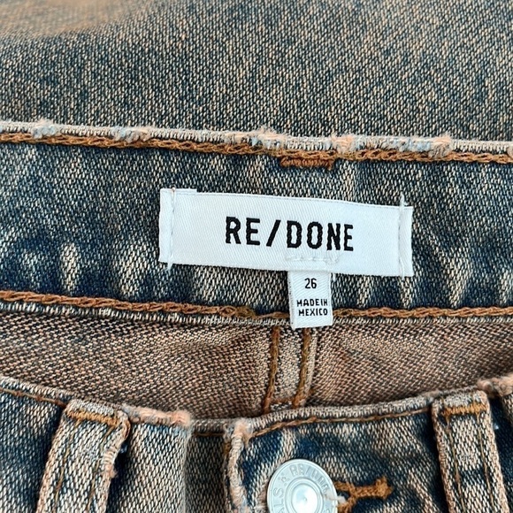 RE/DONE 70s Loose Fit Flare Jeans Size 26 Blue Acid Wash High Rise Grunge NWOT - Picture 8 of 10